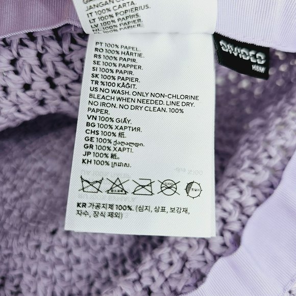 Divided H&M Bucket Hat L Lavender Purple Paper Floppy 90s Retro Vintage Classic - Picture 10 of 13
